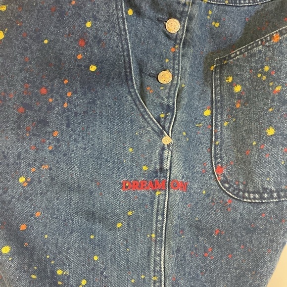 APC PAINT SPLATTERED DUNGAREE, WITH ADJUSTABLE STRAPS. WAIST-41,HIP-45 - Picture 16 of 16